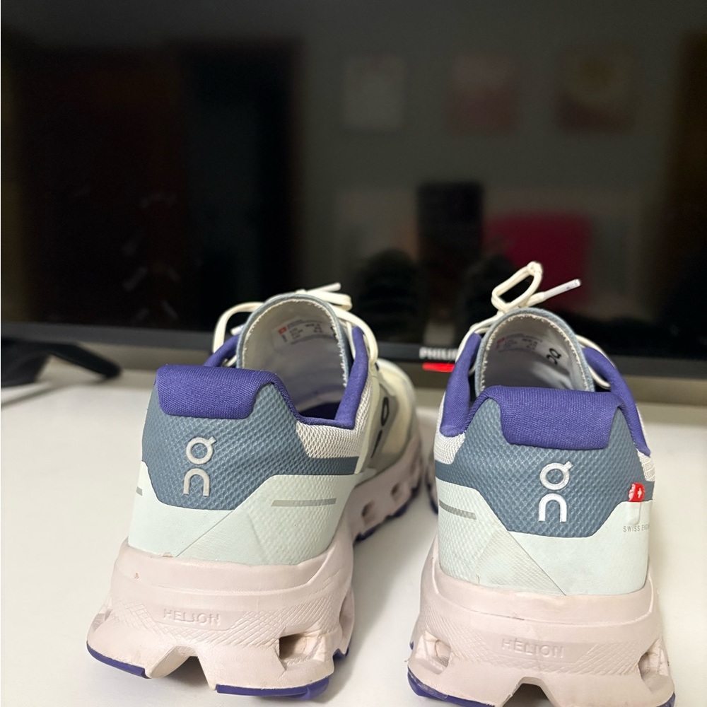 On Running Cloudnova Women's White & Purple Running Shoe - Picture 12 of 16